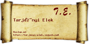 Tarjányi Elek névjegykártya